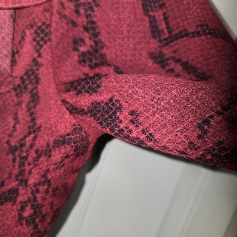 Banana republic factory dress women's size small burgundy red snake print smock - Picture 6 of 14